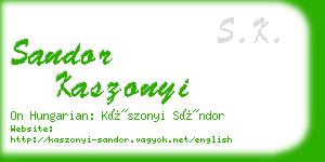 sandor kaszonyi business card